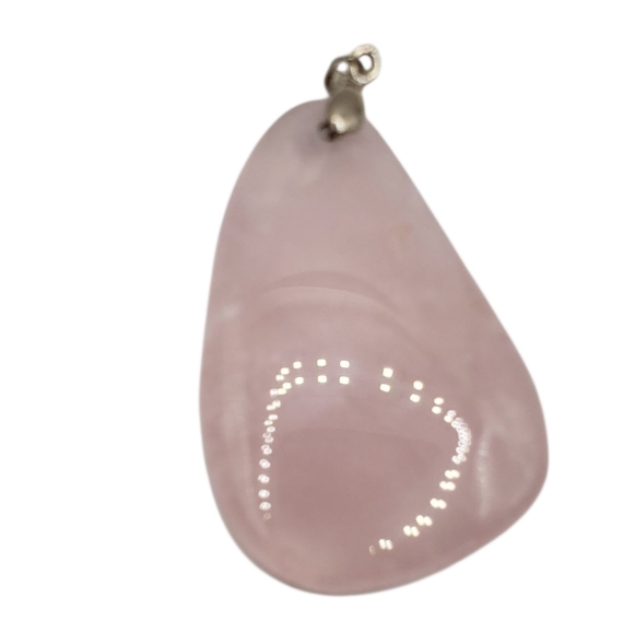 Pink Rose Quartz Teardrop Pendant - Picture 4 of 9